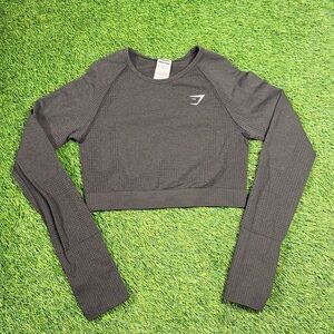 Gymshark Vital Seamless long sleeve Crop Top Black size medium women’s